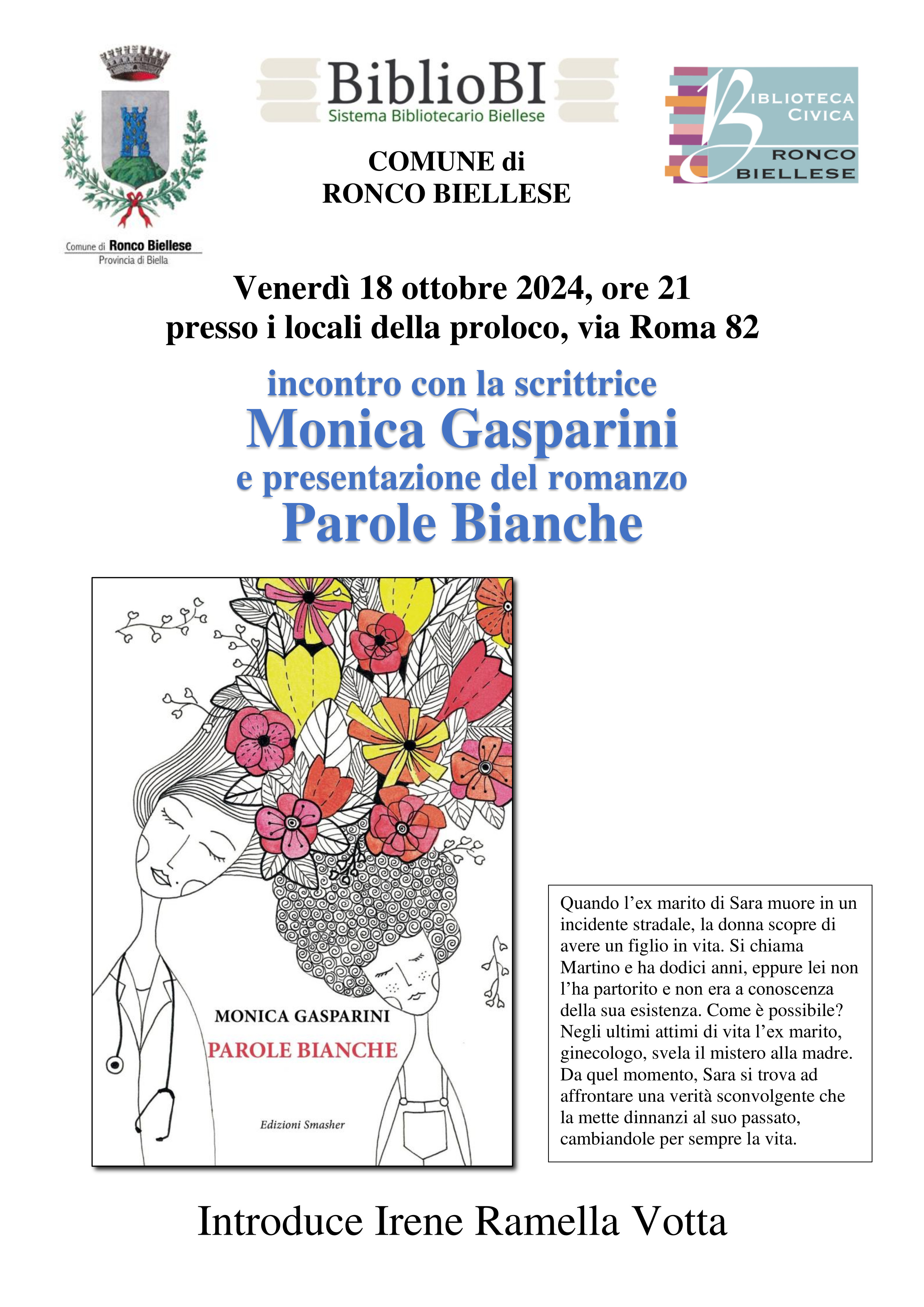 Presentazione del romanzo &ldquo;Parole Bianche&rdquo; di Monica Gasparini