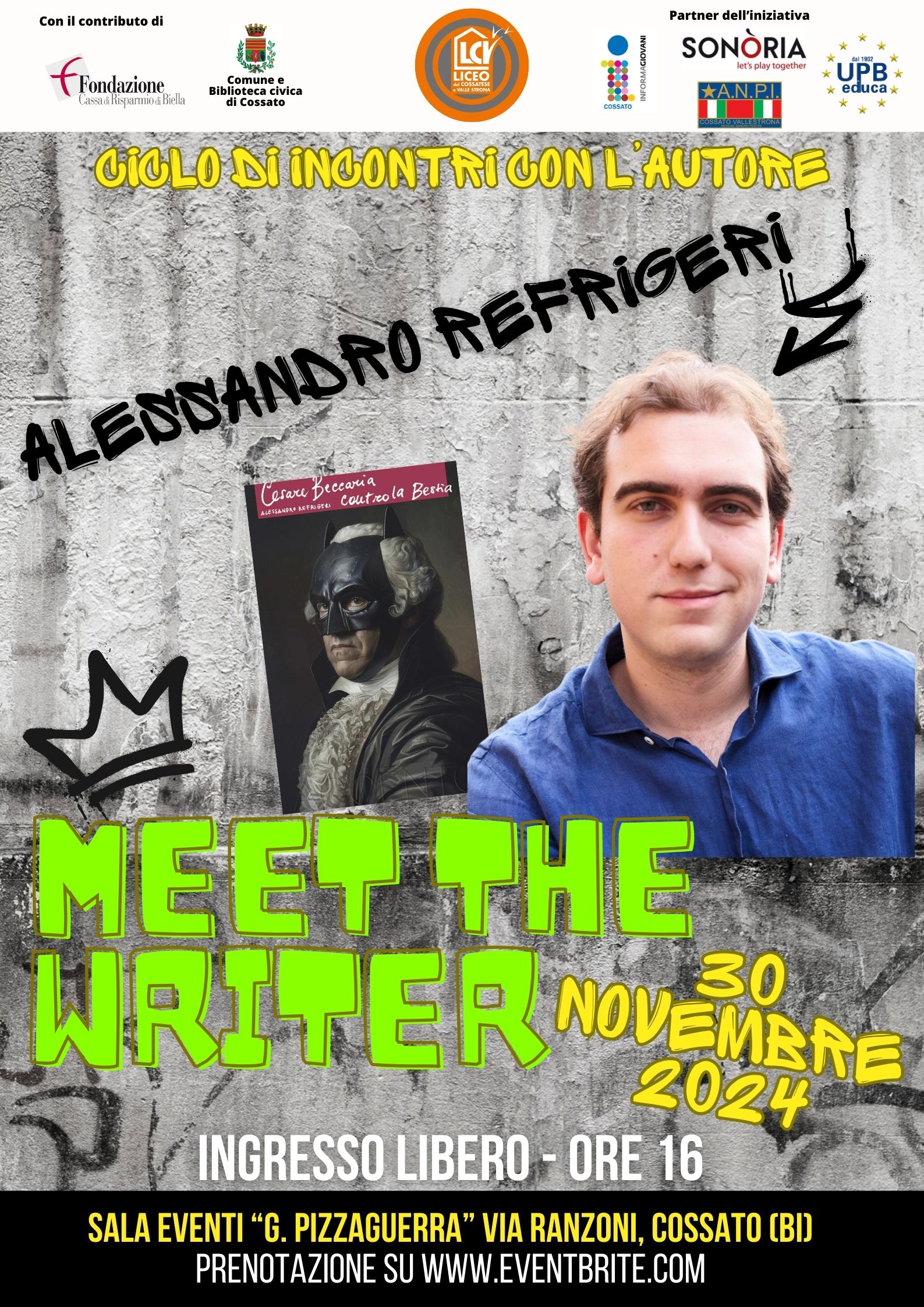 MEET THE WRITER - Presentazione del libro "Cesare Beccaria contro la Bestia" di Alessandro Refrigeri