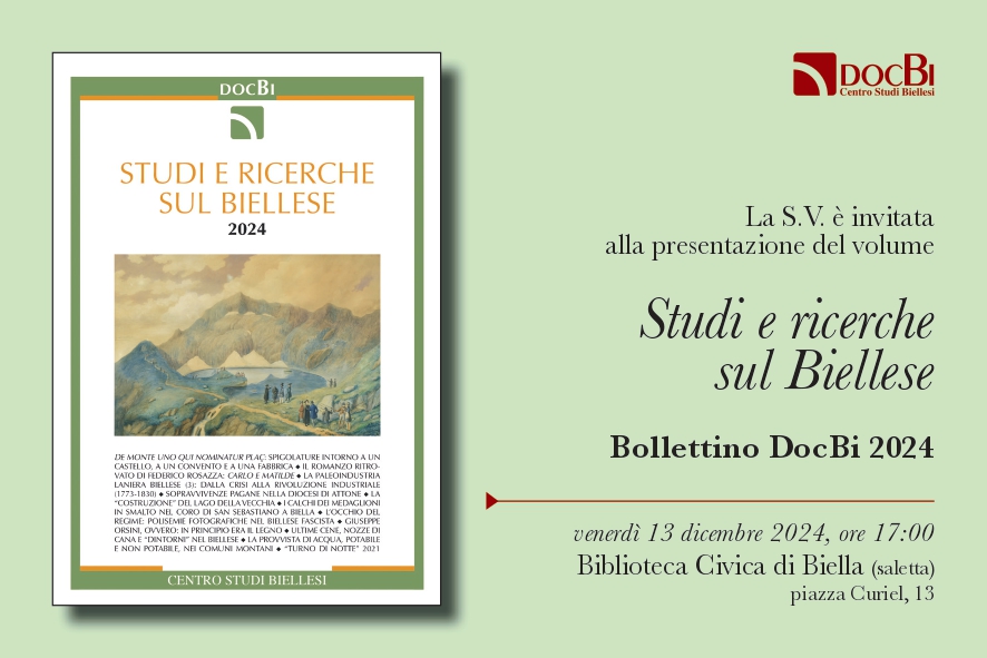 Presentazione del bollettino 2024 &ldquo;Studi e ricerche sul Biellese&rdquo;