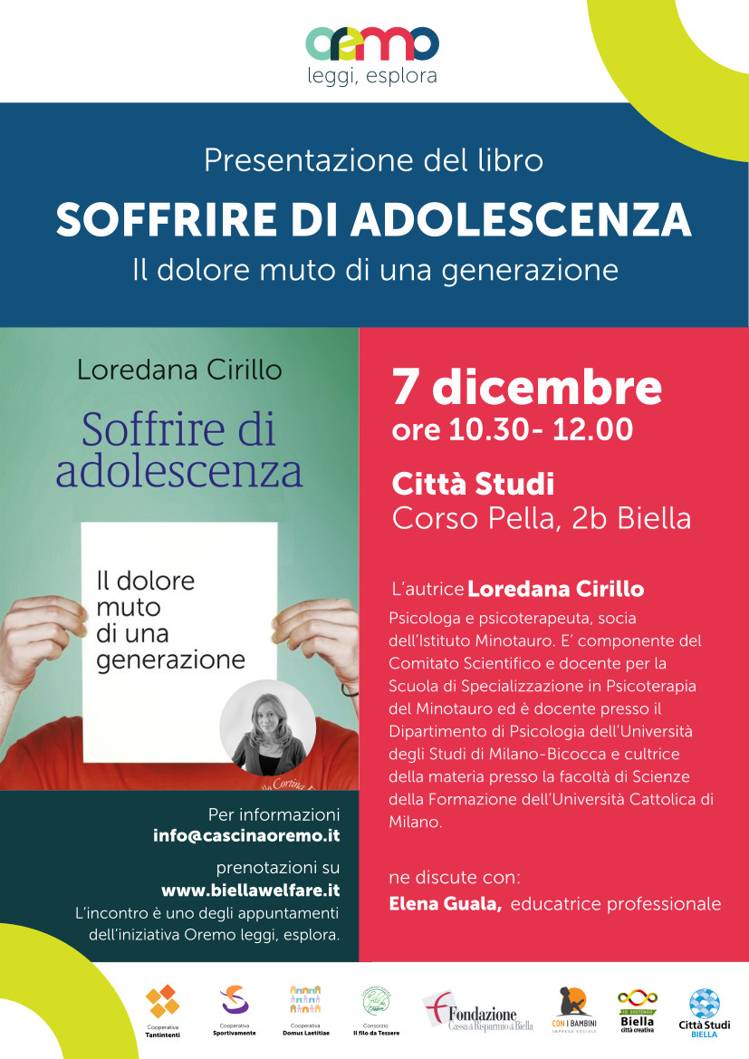 PRESENTAZIONE DEL LIBRO &ldquo;SOFFRIRE DI ADOLESCENZA, IL DOLORE MUTO DI UNA GENERAZIONE