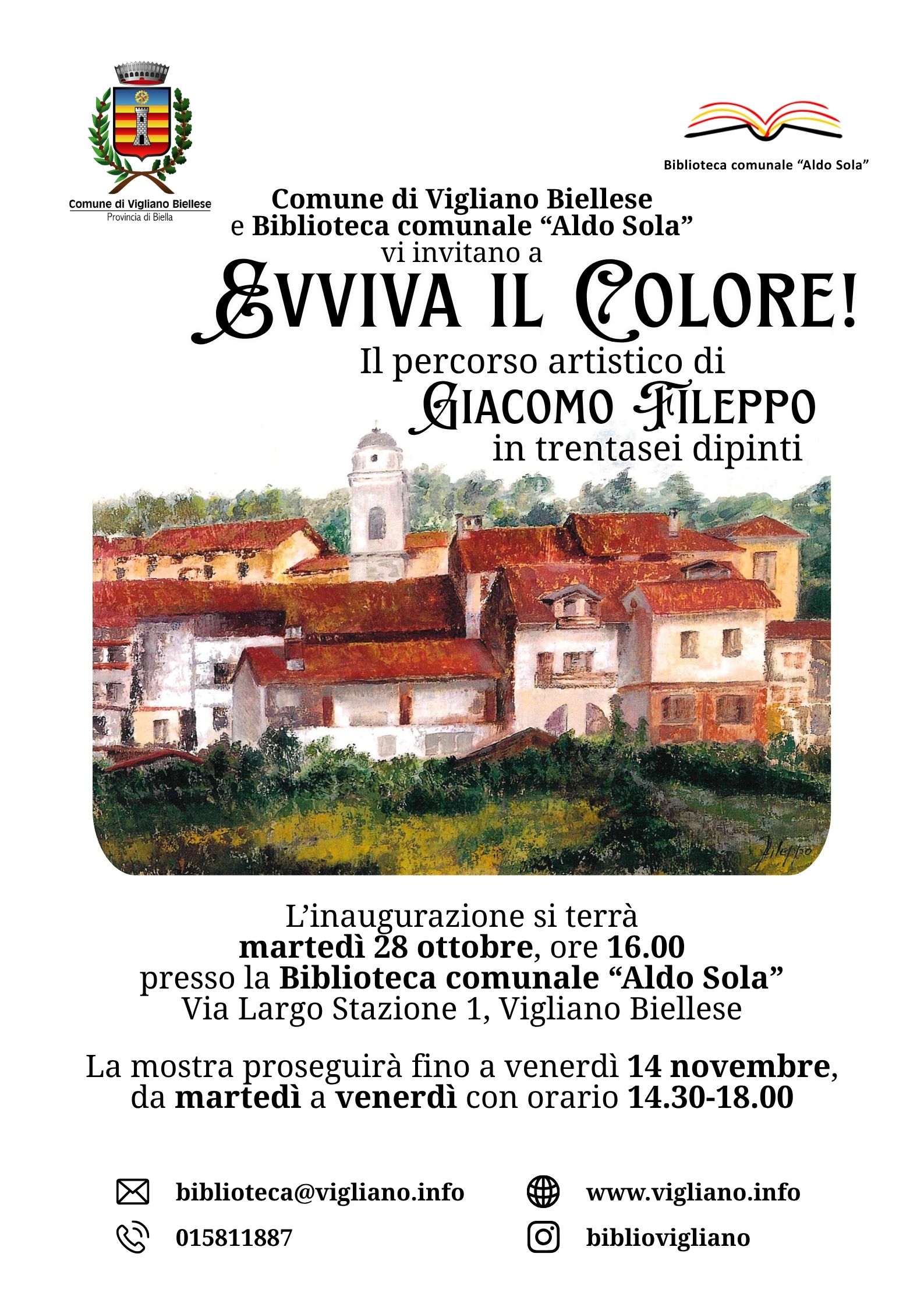 “EVVIVA I COLORI” Mostra del pittore Giacomo Fileppo
