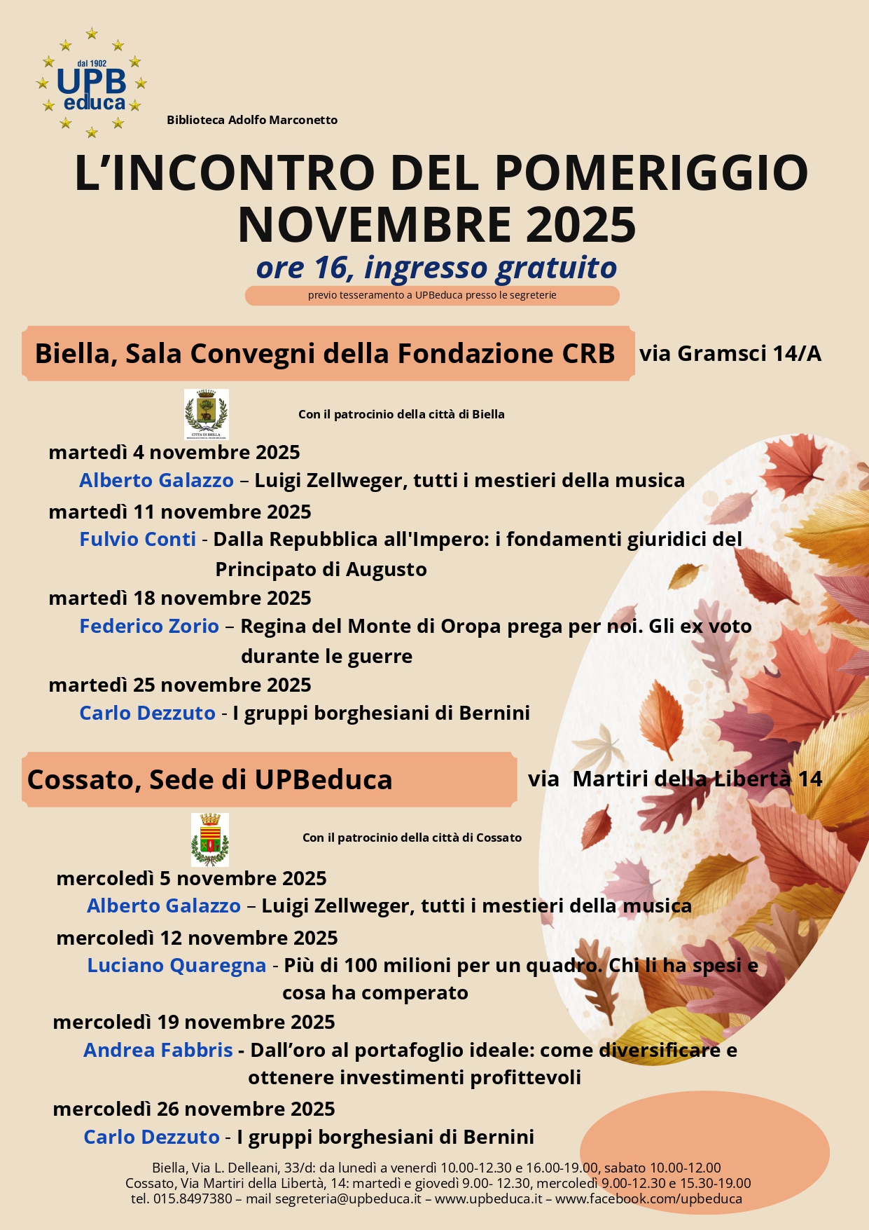 L'incontro del pomeriggio - novembre 2025
