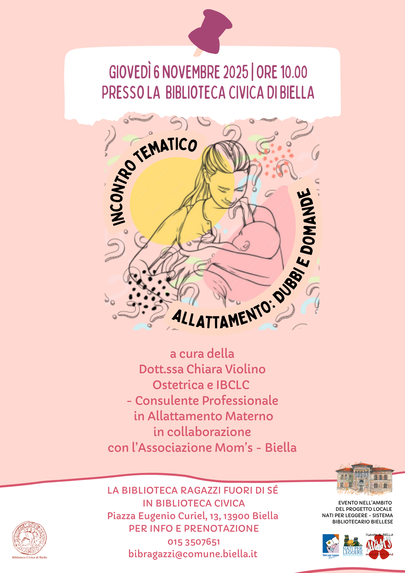 INCONTRO TEMATICO PER MAMME E FUTURE MAMME: "ALLATTAMENTO: DUBBI E DOMANDE"