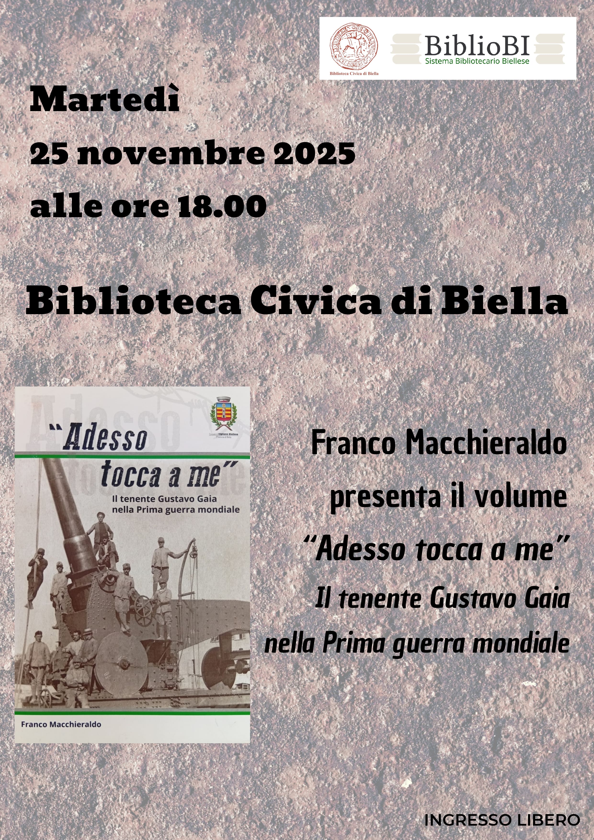 Presentazione del libro "Adesso tocca a me" di Franco Macchieraldo