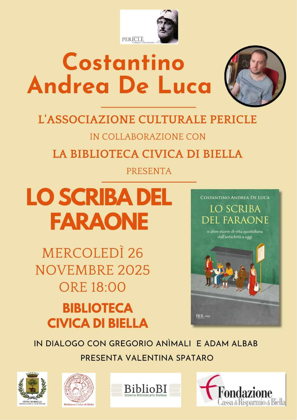 Costantino Andrea De Luca presenta il libro "Lo scriba del faraone"