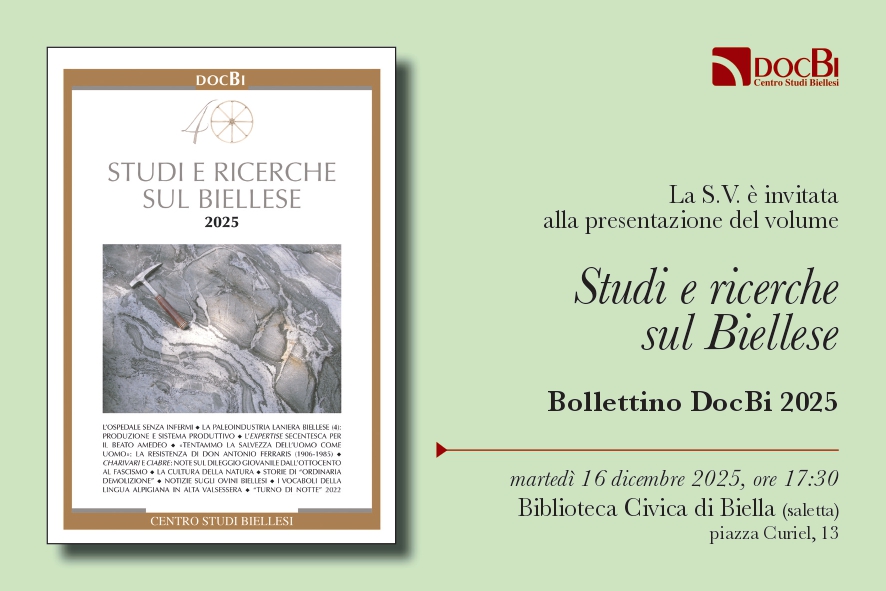 Presentazione del bollettino del DocBi "Studi e ricerche sul Biellese" 2025