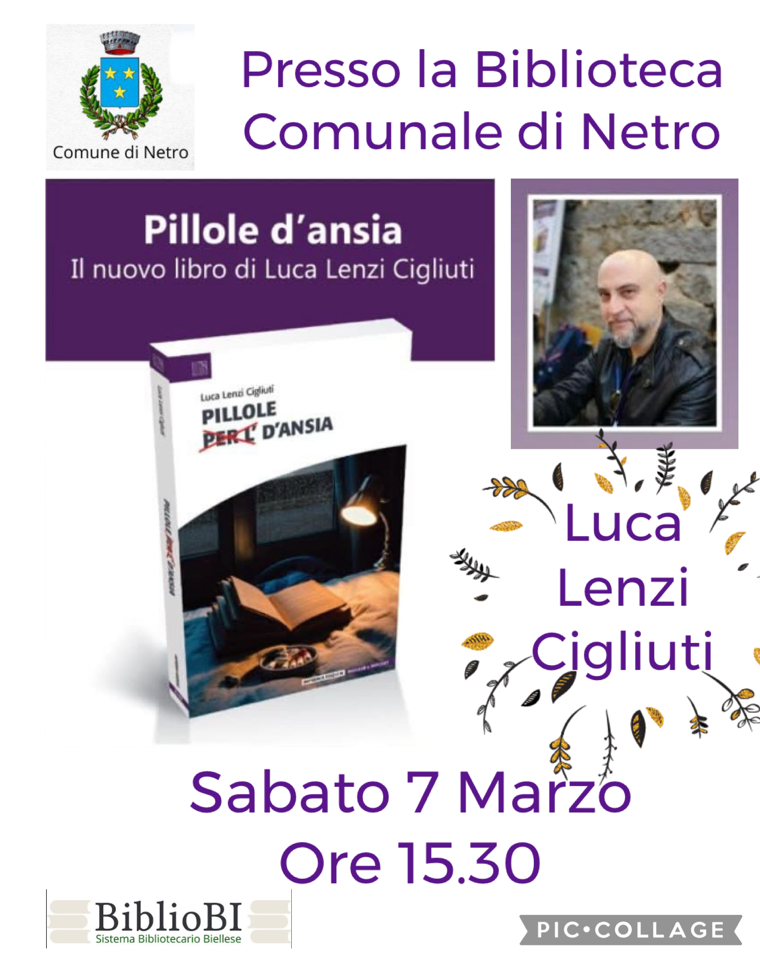Presentazione del libro "Pillole d'ansia" di Luca Lenzi Cigliuti
