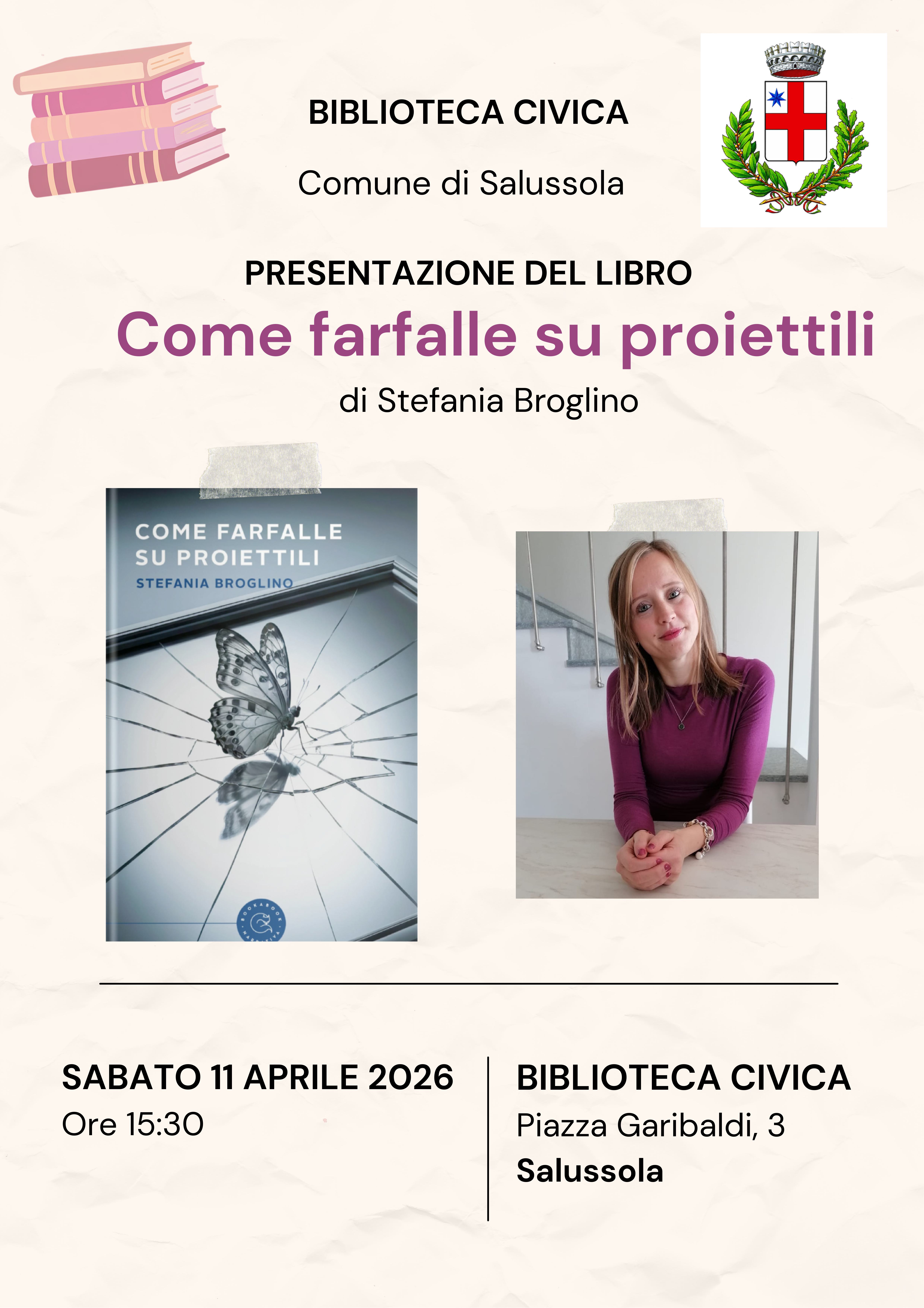 Stefania Broglino presenta il suo libro "Come farfalle su proiettili"