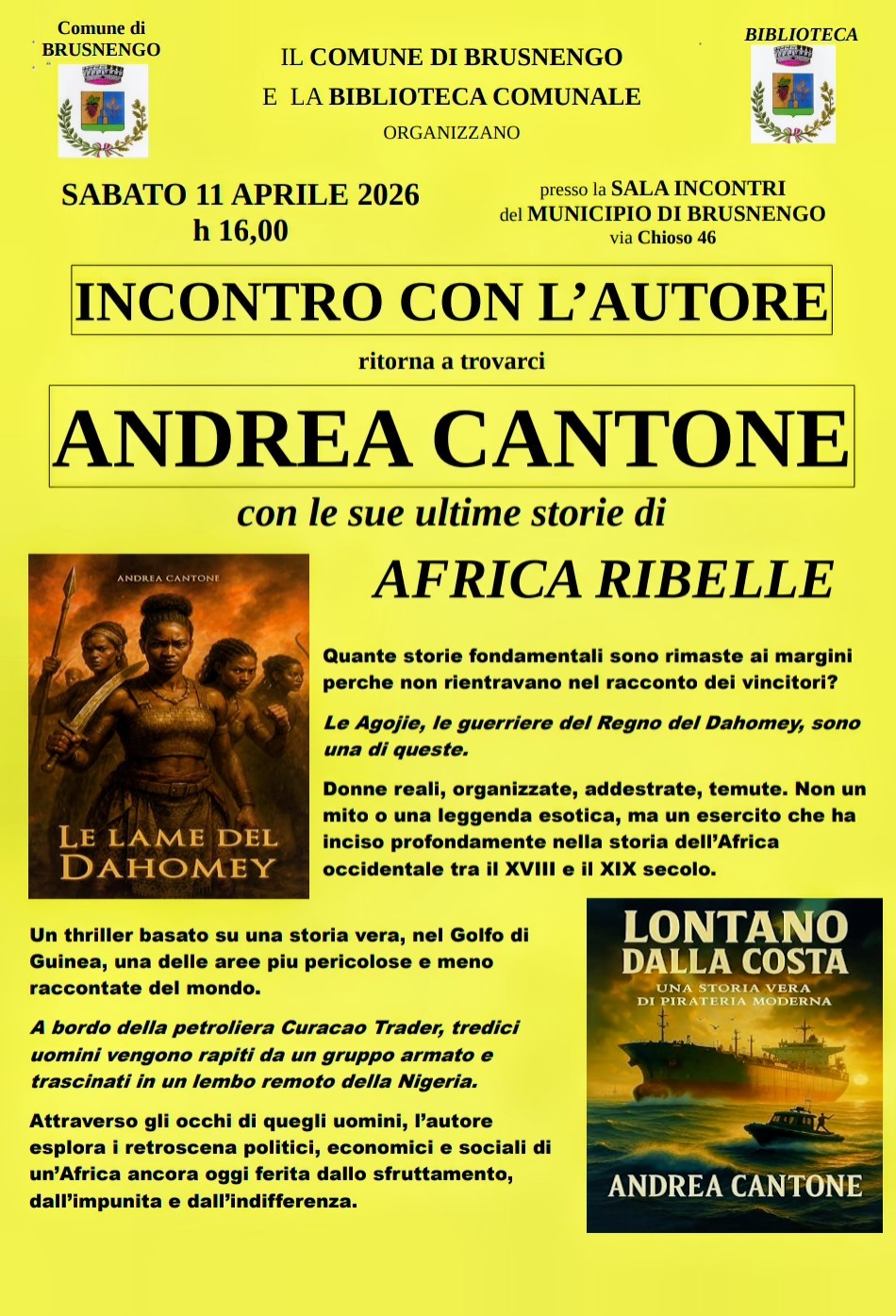 INCONTRO CON L&rsquo;AUTORE ANDREA CANTONE