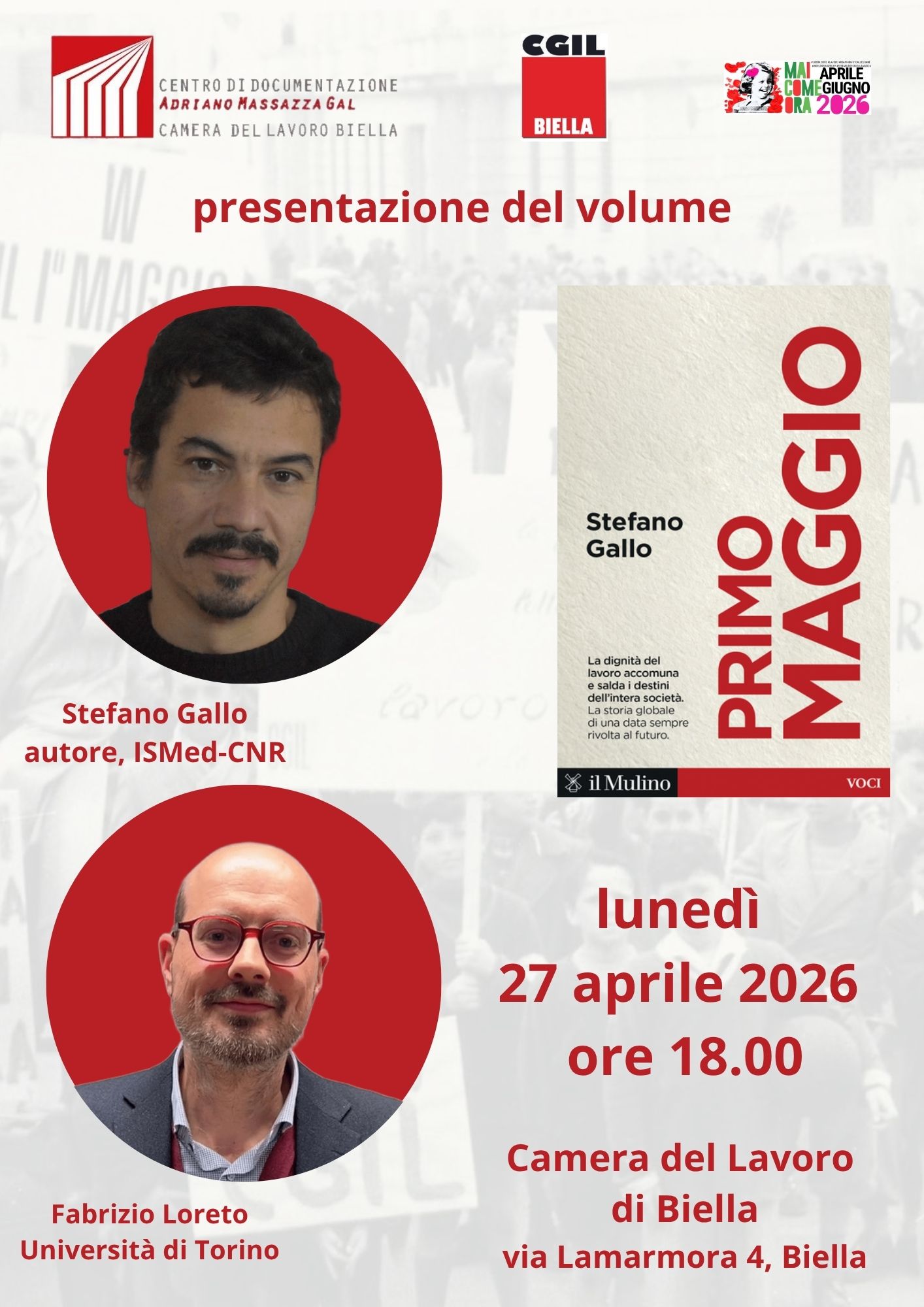 Presentazione del libro "Primo Maggio"  di Stefano Gallo