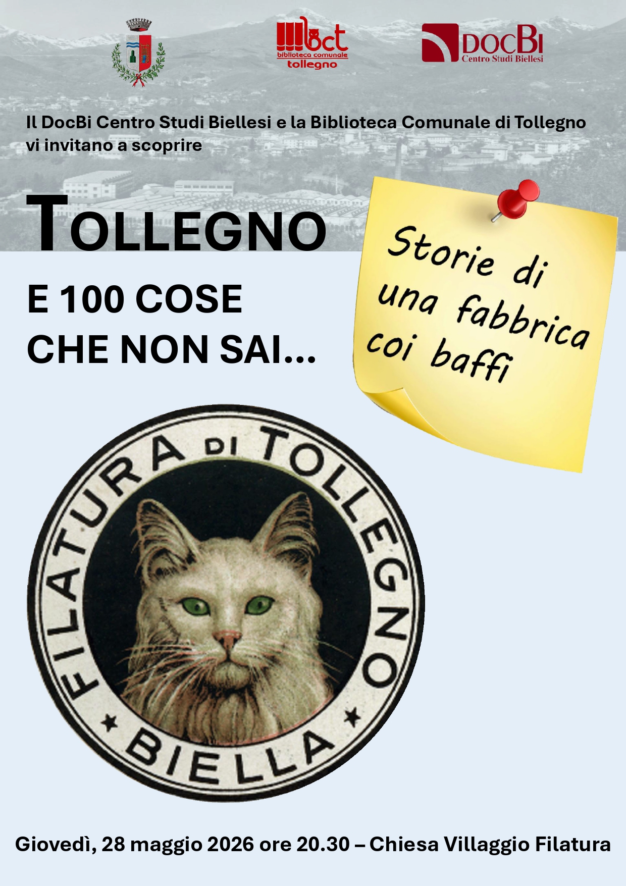 "Tollegno e... 100 cose che non sai - Storie di una fabbrica coi baffi"