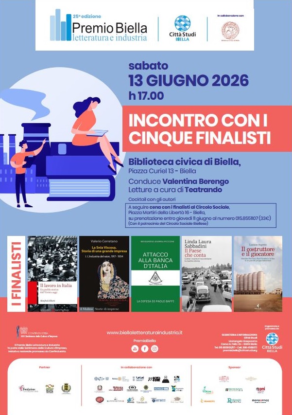 Incontro con gli autori finalisti della XXV edizione del Premio Biella Letteratura e Industria