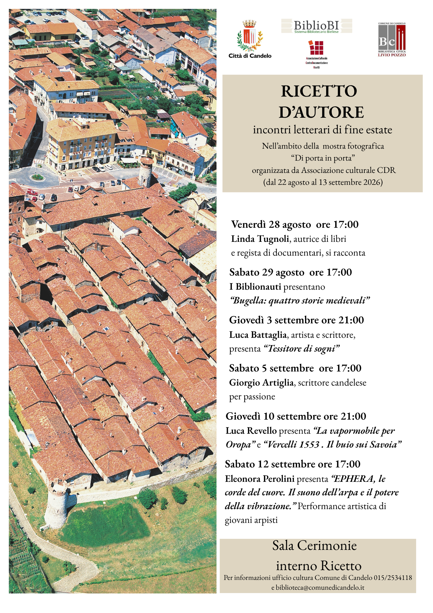 &ldquo;Ricetto d&rsquo;Autore. Incontri letterari di fine estate&rdquo;