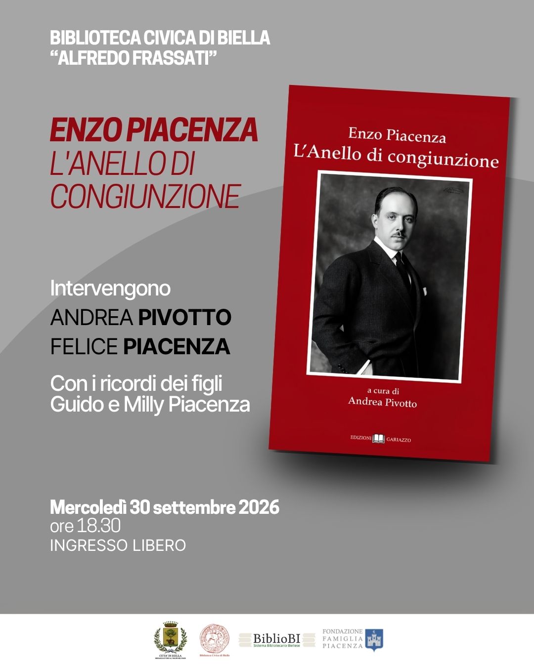 Presentazione del libro "Enzo Piacenza, l&rsquo;anello di congiunzione"