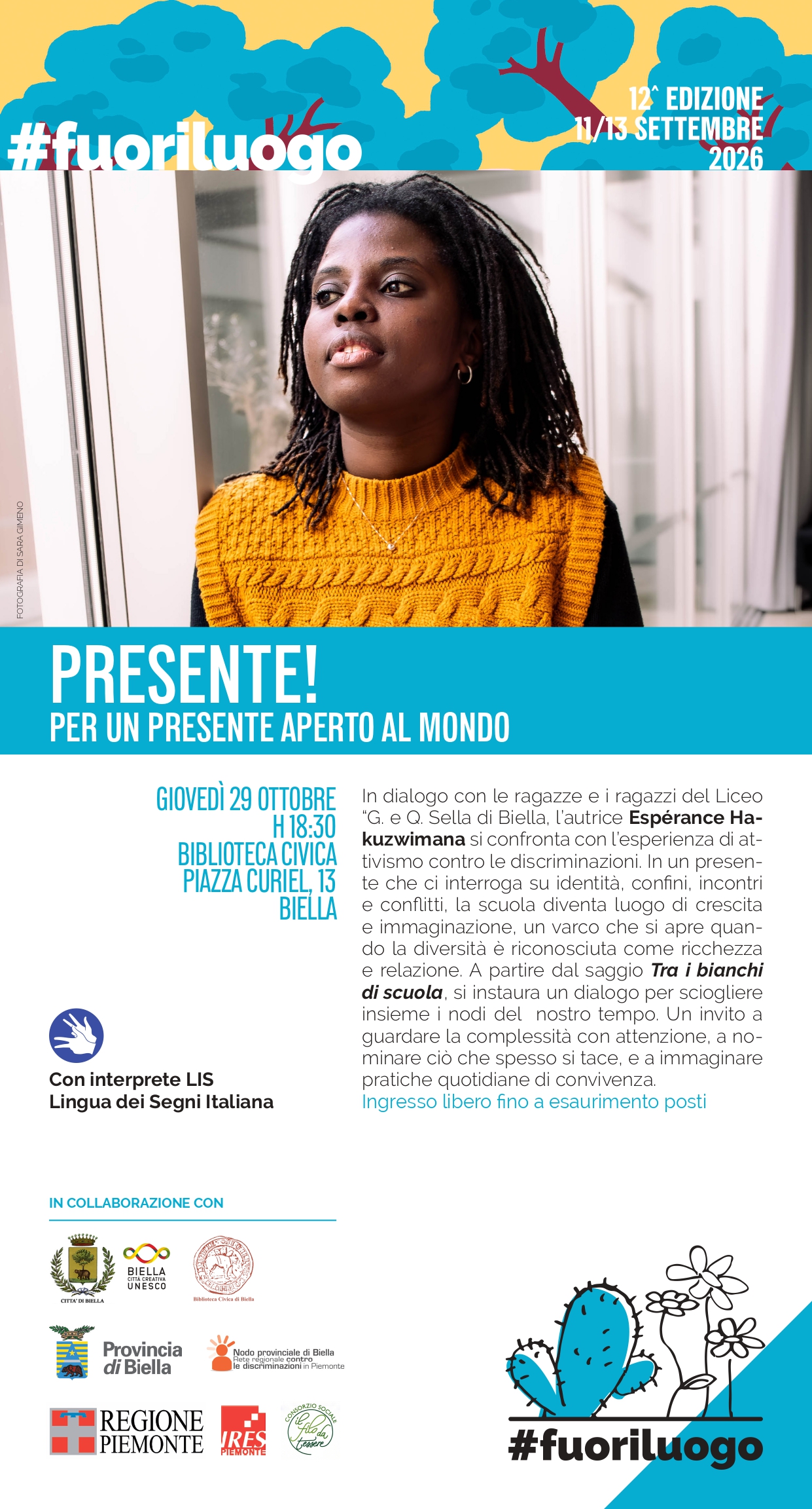 "PRESENTE! Per un presente aperto al mondo". Incontro con Esp&eacute;rance Hakuzwimana