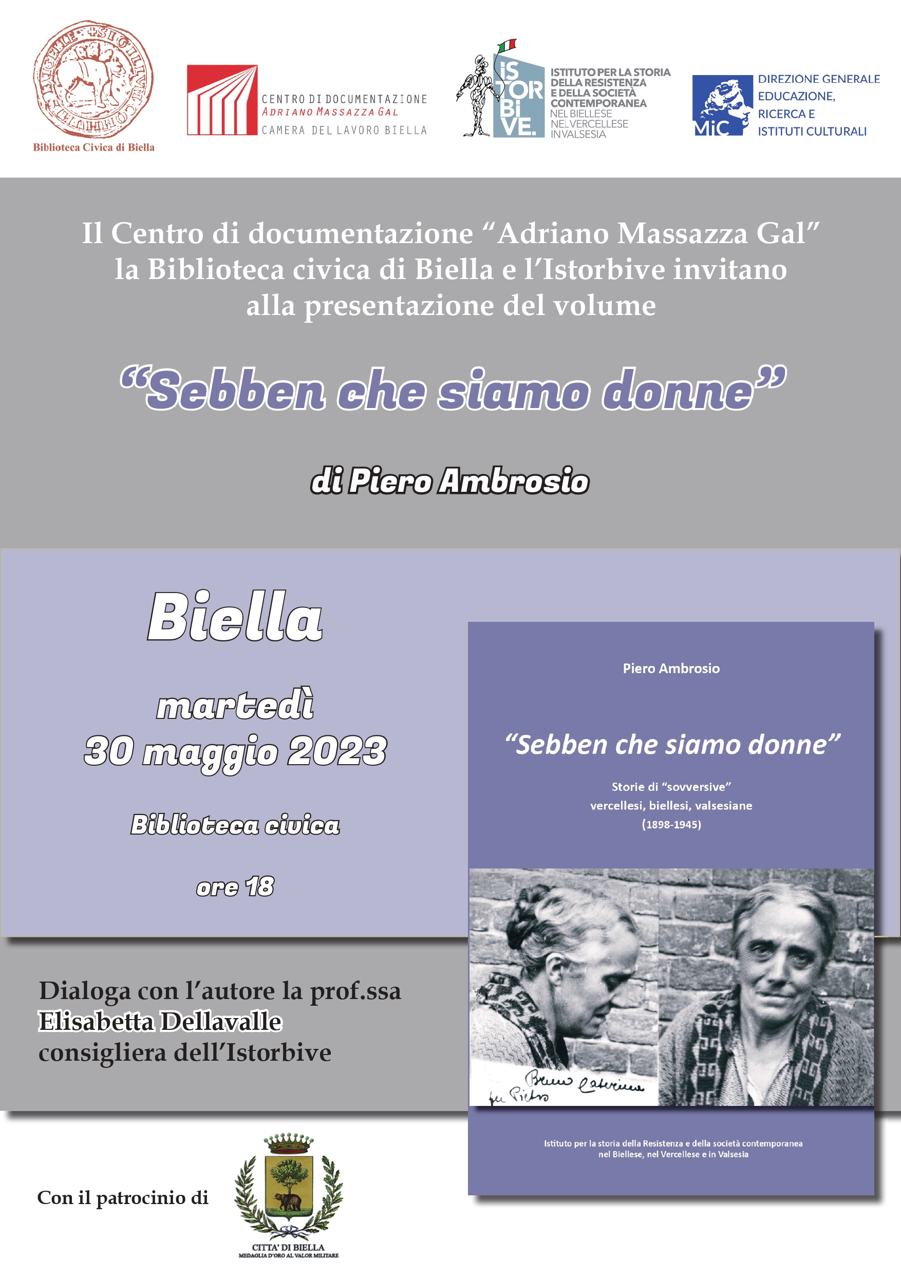 Presentazione del volume di Piero Ambrosio &ldquo;Sebben che siamo donne&rdquo;. Storie di sovversive&rdquo;