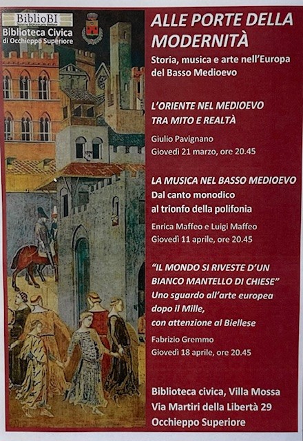Conferenze "Alle porte della modernità; storia, musica e arte nell'Europa del Basso Medioevo"